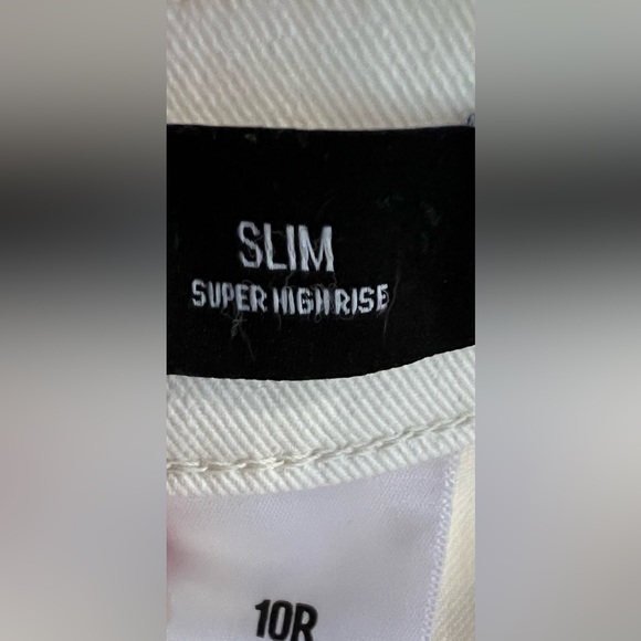Express Slim Super High Rise  Winter White - Size 10 - Picture 6 of 6